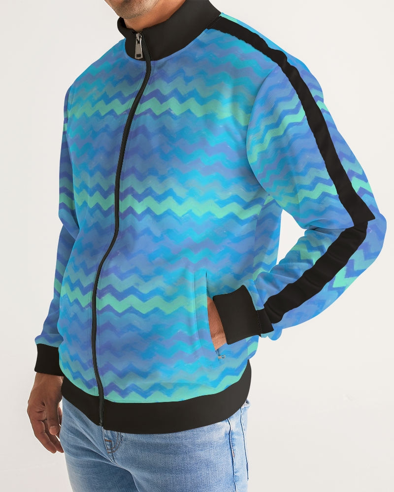 Mermaid Stripes Men's Stripe-Sleeve Track Jacket