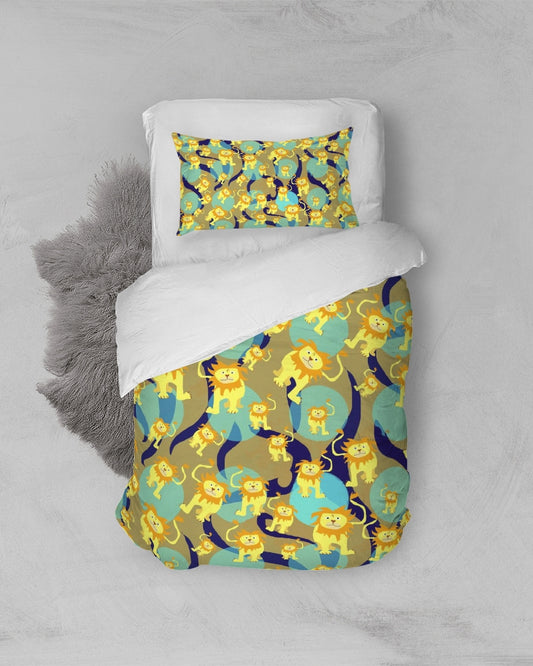 Lion Pattern Twin Duvet Cover Set