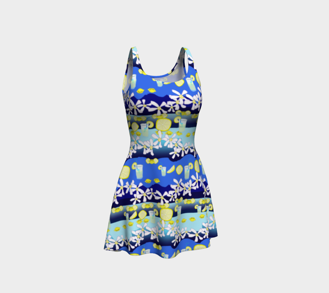 Lemonade Pattern Flare Dress