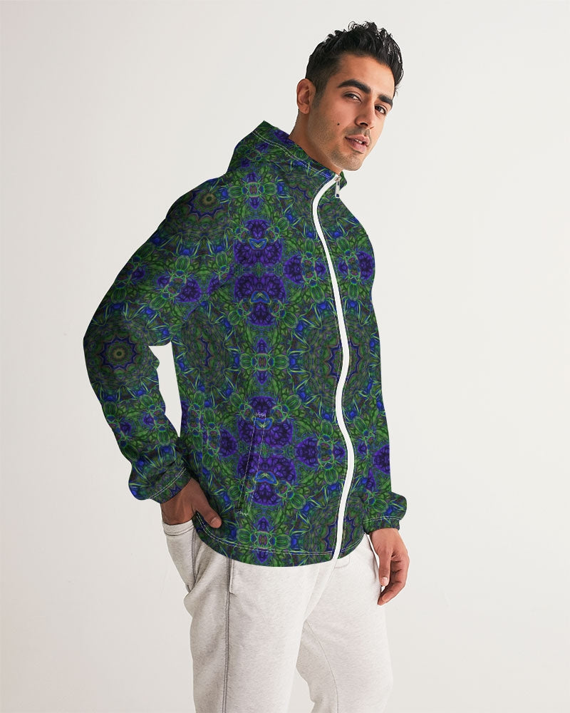 blue Green Ribbon Kaleidoscope Men's Windbreaker