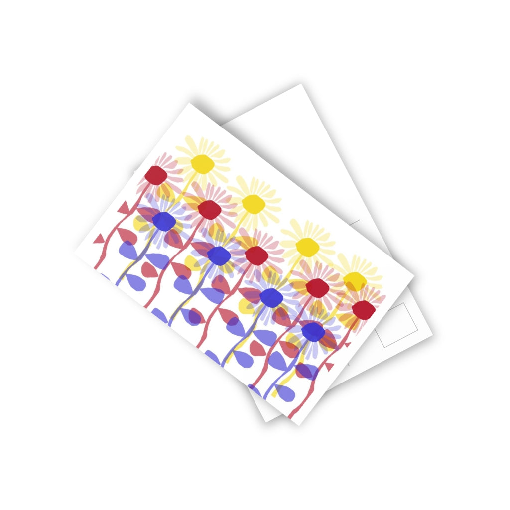 Red Yellow Blue Sunflowers Postcards (10pcs)