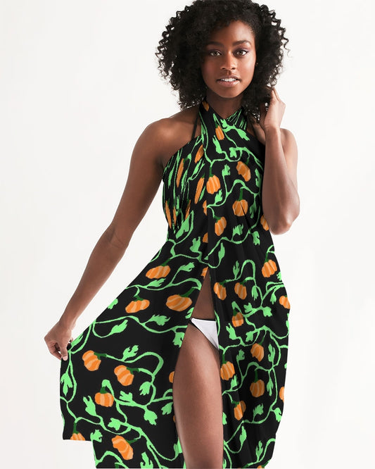 Pumpkin and Vines Patttern Swim Cover Up