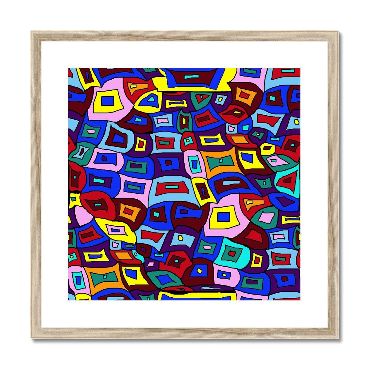 Wavy Square Pattern Framed & Mounted Print