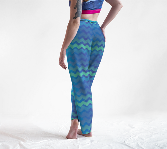 Blue Green Mermaid Stripes Lounge Pants