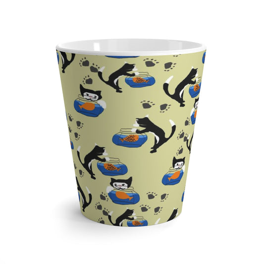 Cat And A Fishbowl Latte mug