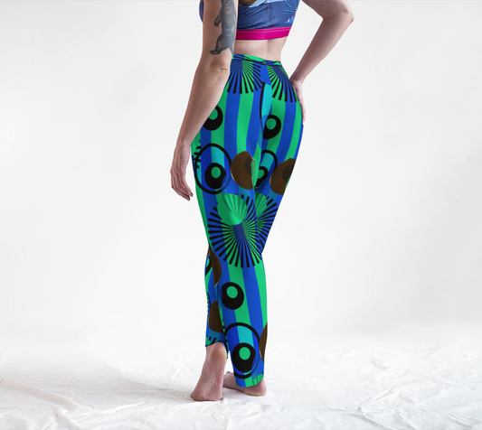 Blue Green Stripes and Dots Lounge Pants