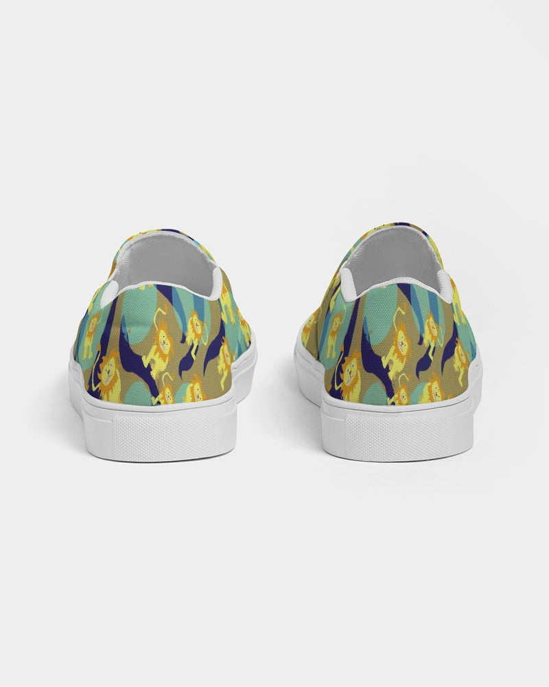 Lion Pattern Women's Slip-On Canvas Shoe