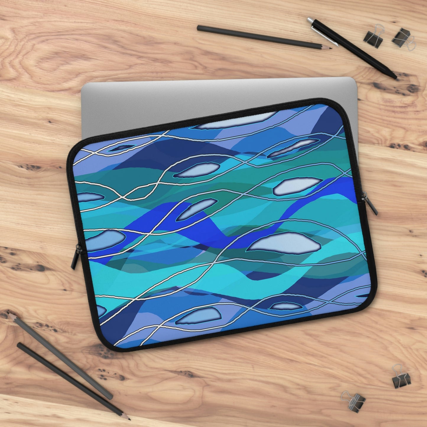 Wavy Blue Laptop Sleeve