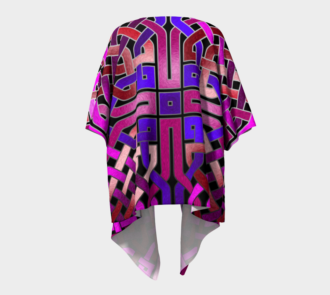 Pink Celtic Knot Square Draped Kimono