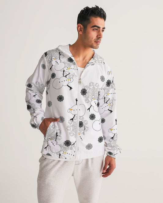 Snowman Pattern Men's Windbreaker
