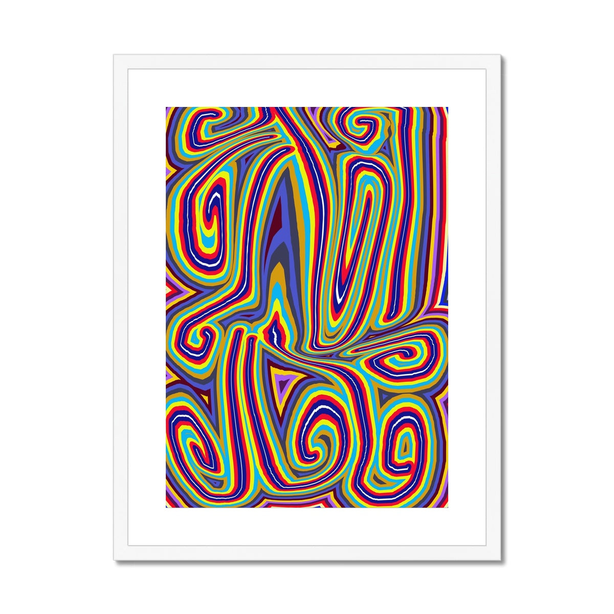 Curly Swirls Framed & Mounted Print