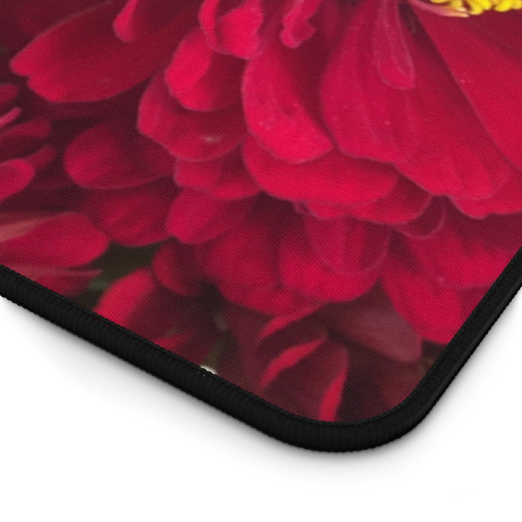 Peach and Pink Zinnias Desk Mat
