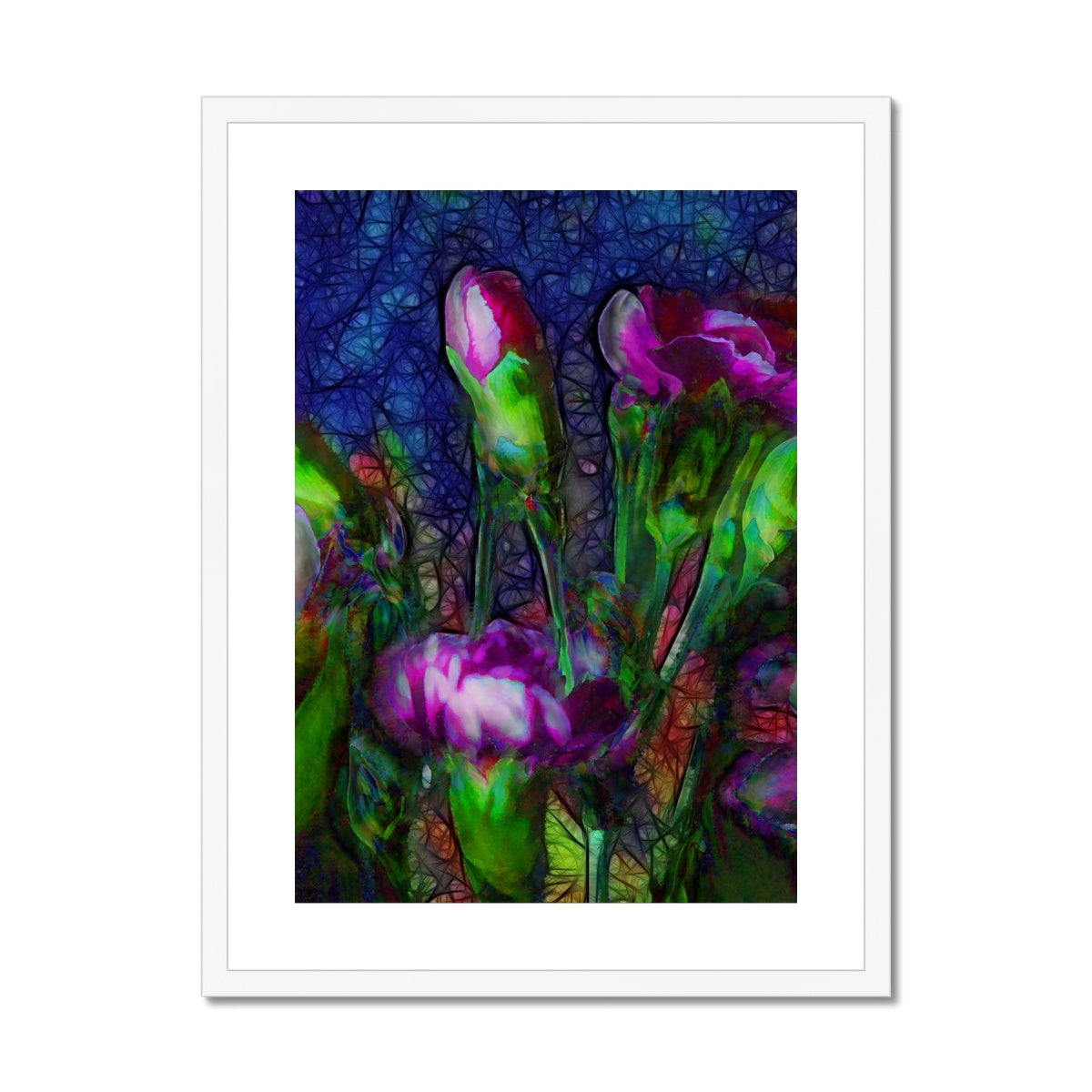Abstract Pink Carnations Framed & Mounted Print