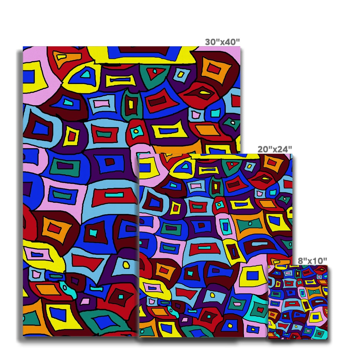 Wavy Square Pattern Canvas