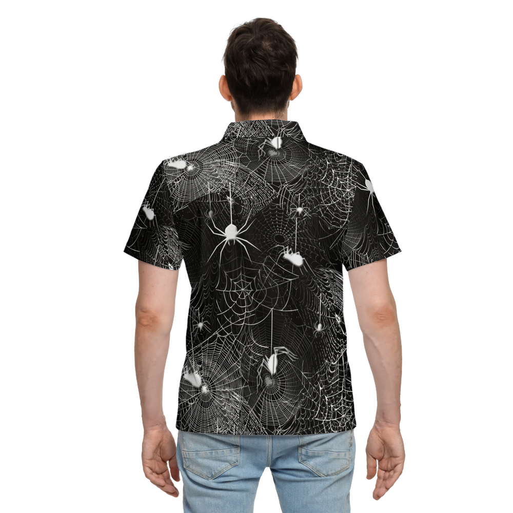 Spider Webs Men’s Classic Fit Short-Sleeve Polo Shirt-Heavyweight 225g