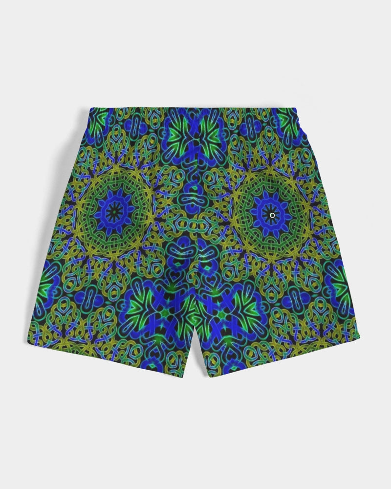 Blue Green Celtic Kaleidoscope Men's Swim Trunk