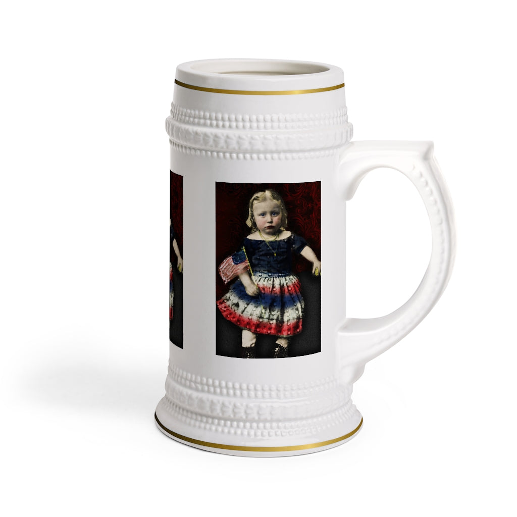 Civil War Girl With Flag Stein Mug