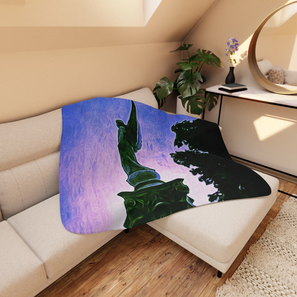 Samothrace Statue Tan Sherpa Blanket
