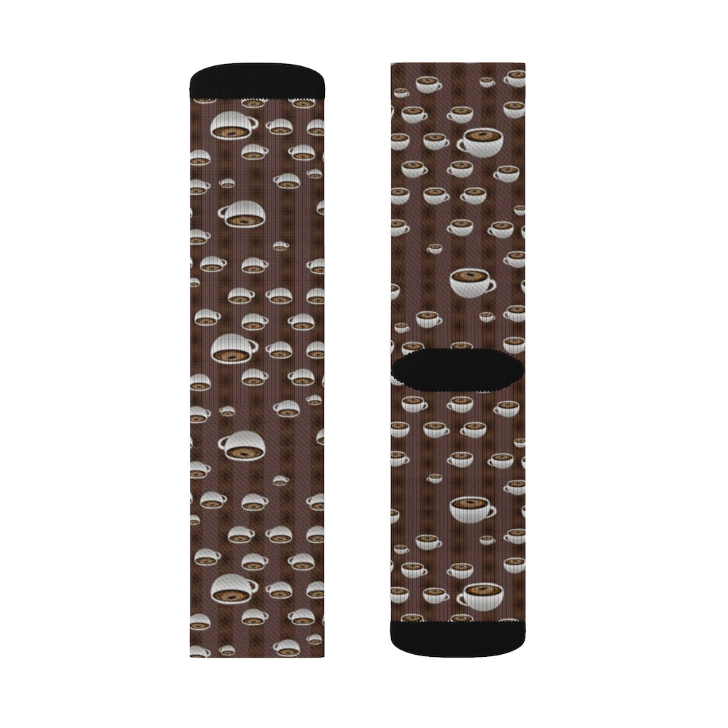 Coffee With Coffee Stripes Sublimation Socks