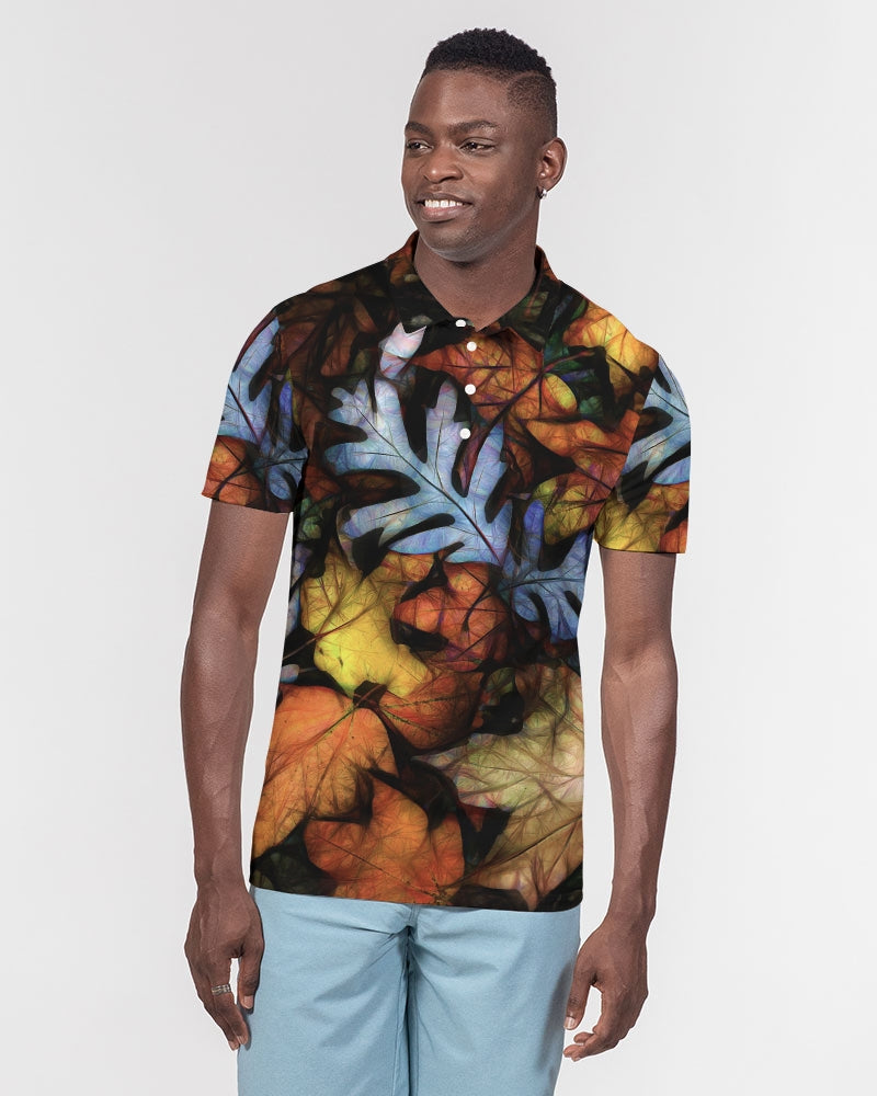 Mid October Leaves Men's Slim Fit Short Sleeve Polo
