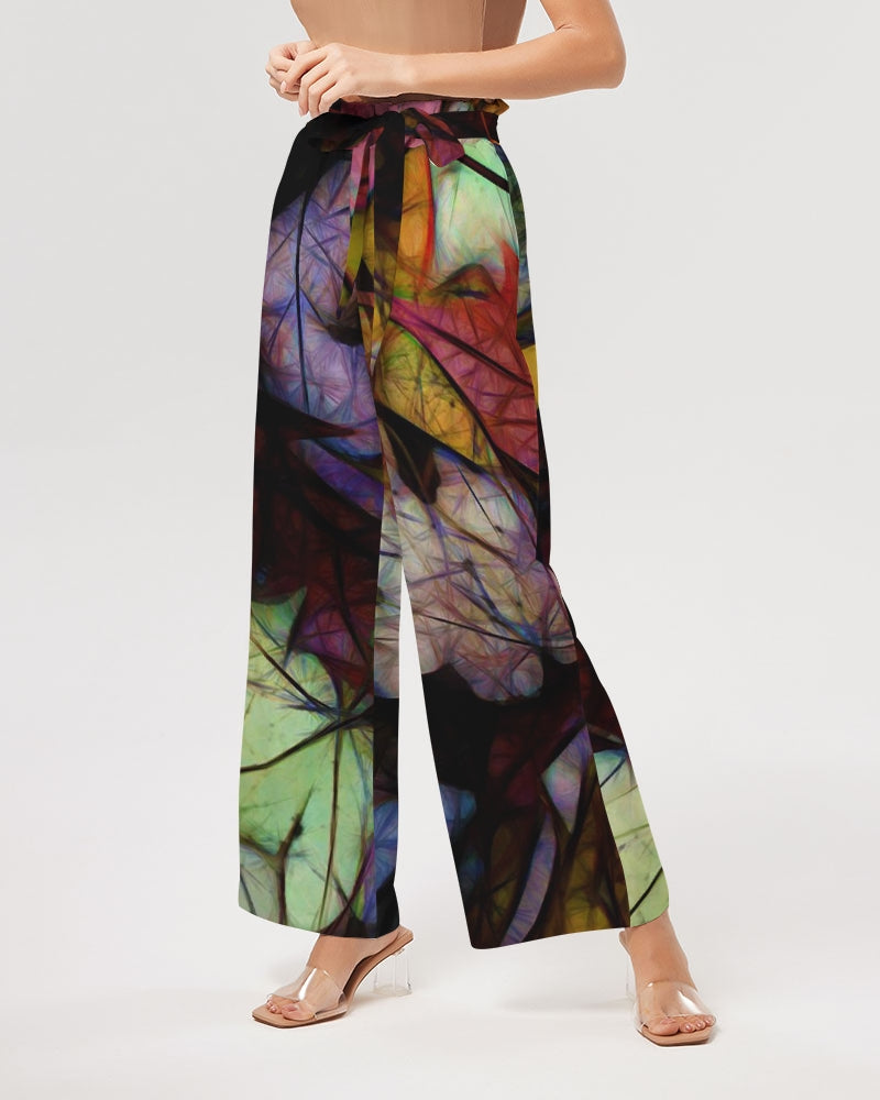 Fall Leaves Abstract Women's High-Rise Wide Leg Pants