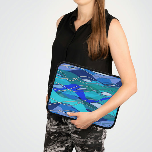 Wavy Blue Laptop Sleeve