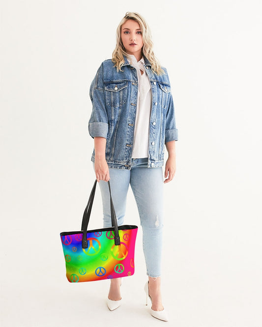 Rainbow Peace Signs Stylish Tote