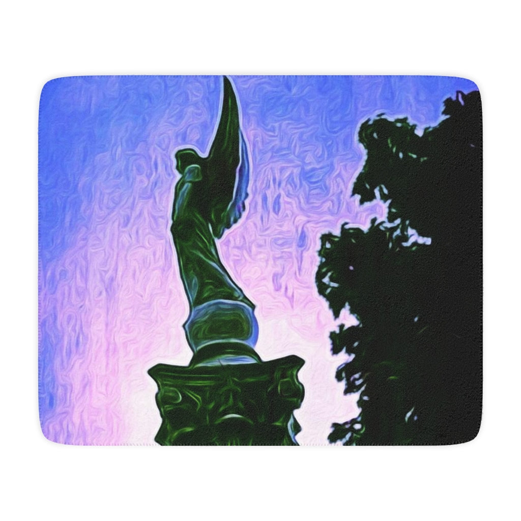 Samothrace Statue Tan Sherpa Blanket