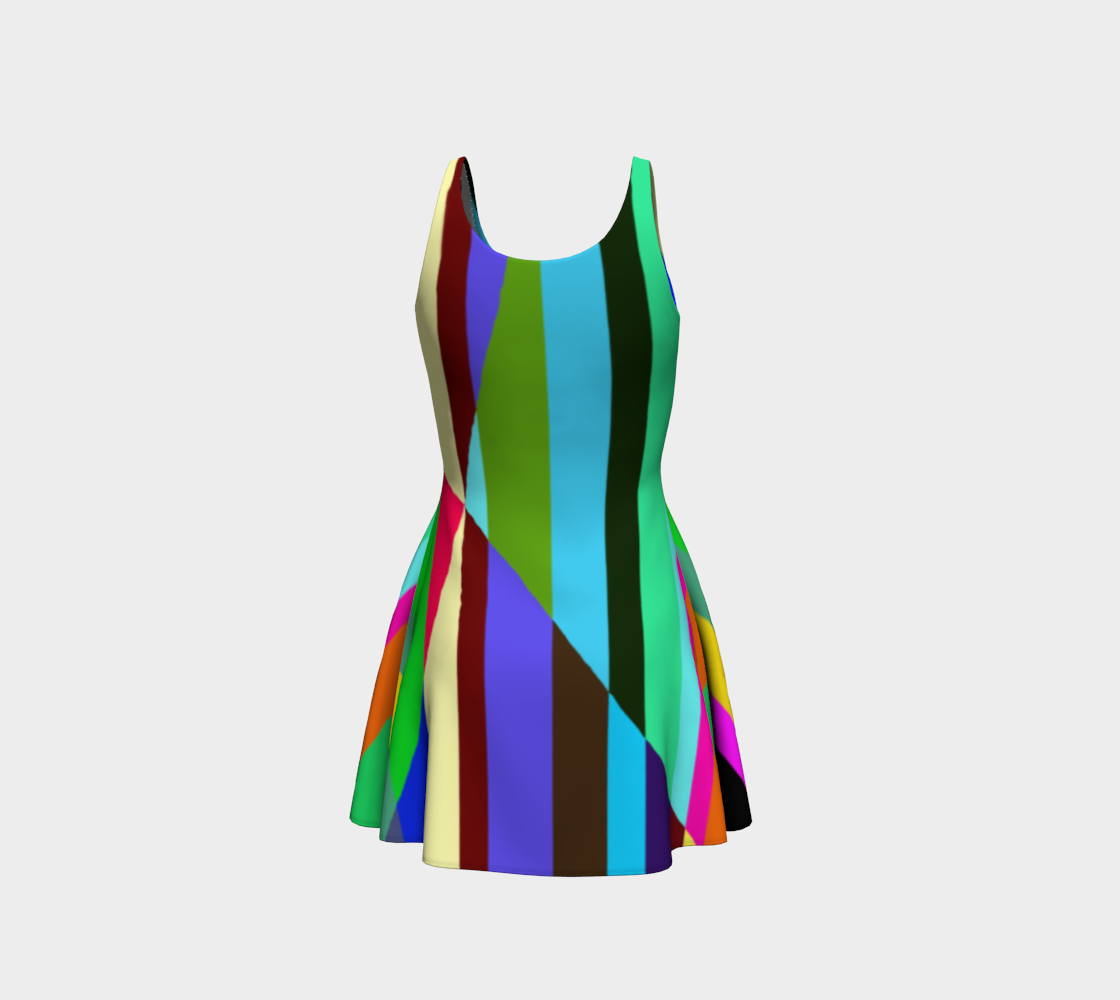 Stripes Interrupted Flare Dress