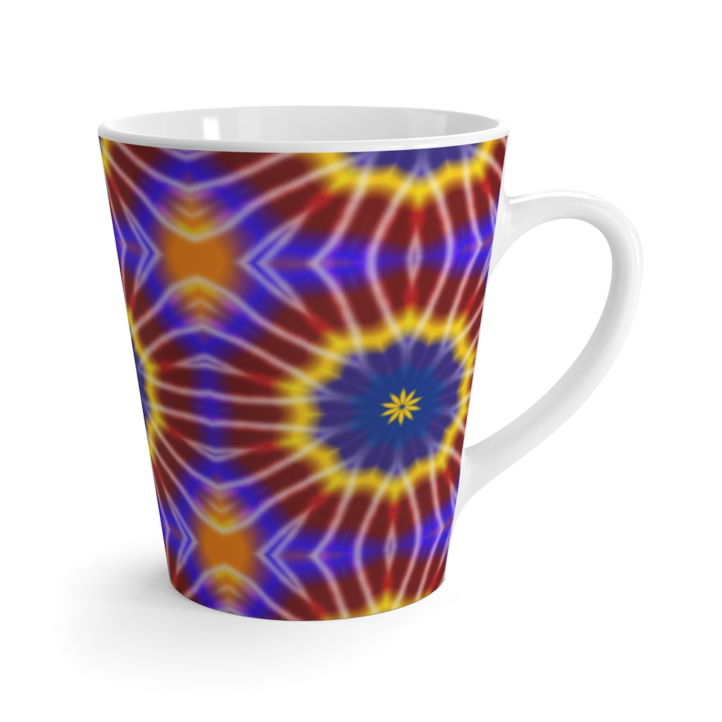 Rainbow Tie Dye Kaleidoscope Latte mug