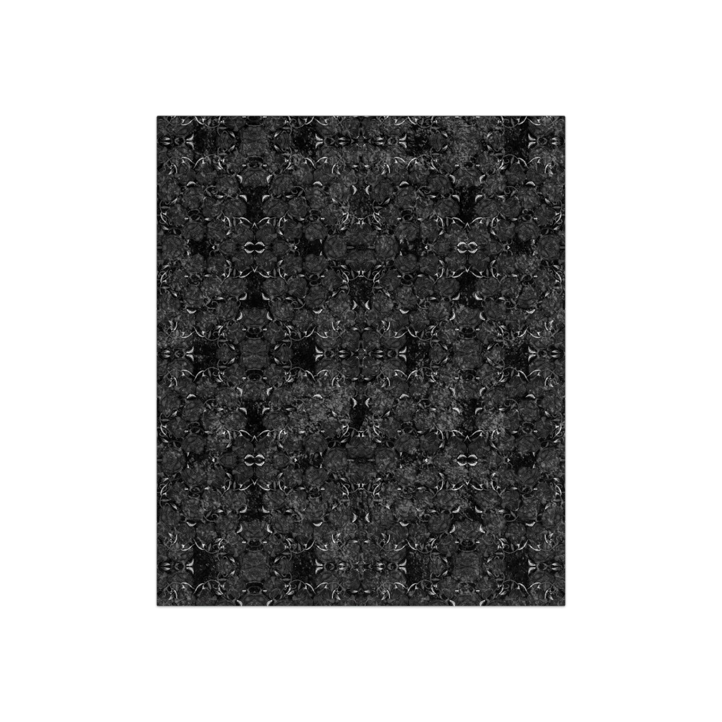 Black Roses Crushed Velvet Blanket