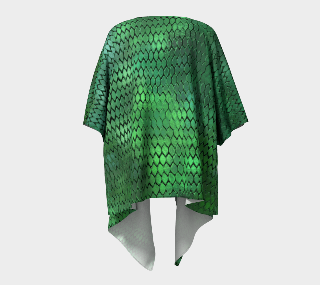 Green Dragon Scales Draped Kimono