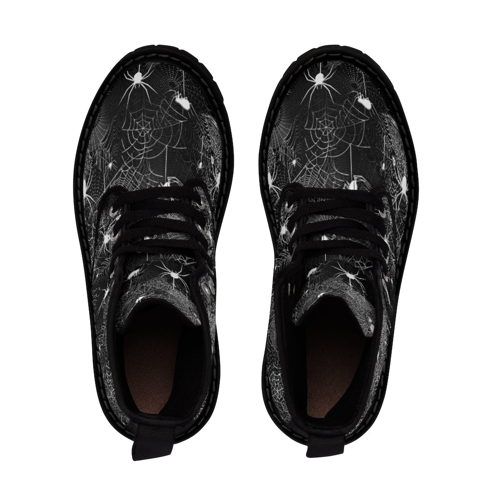 Spider Webs Women's Canvas Boots