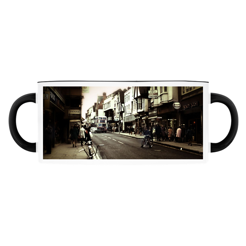 London Street With Bicycles Accent Mugs