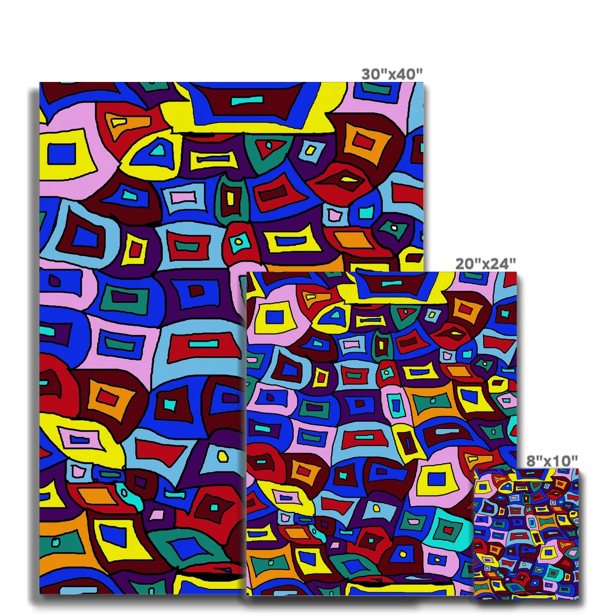 Wavy Square Pattern Canvas