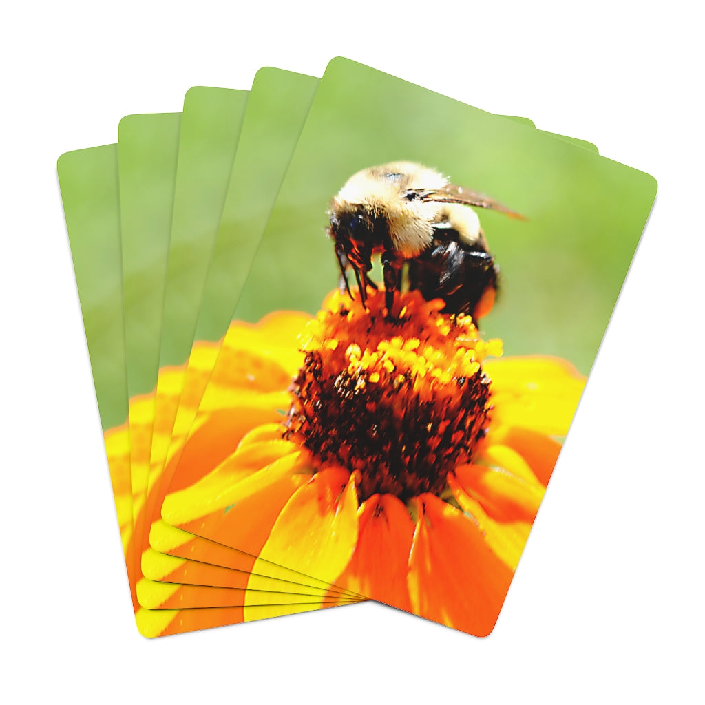 Bee On a Flower Custom Poker Cards