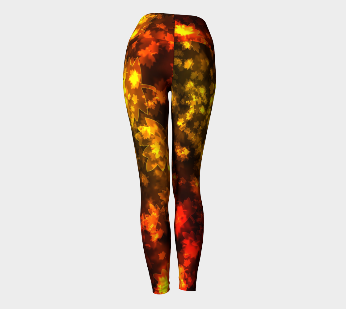 Fall Leaves Bokeh Light Yoga Leggings