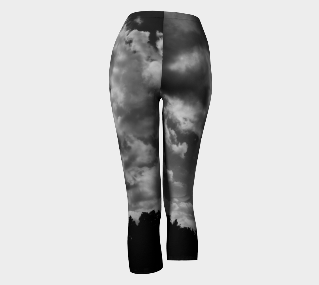 Black and White Clouds Capris