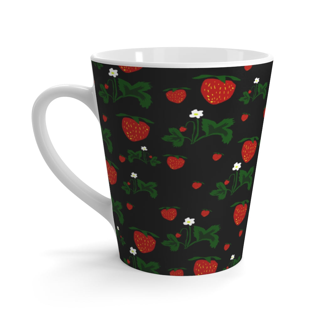 Wild Strawberries Pattern Latte mug