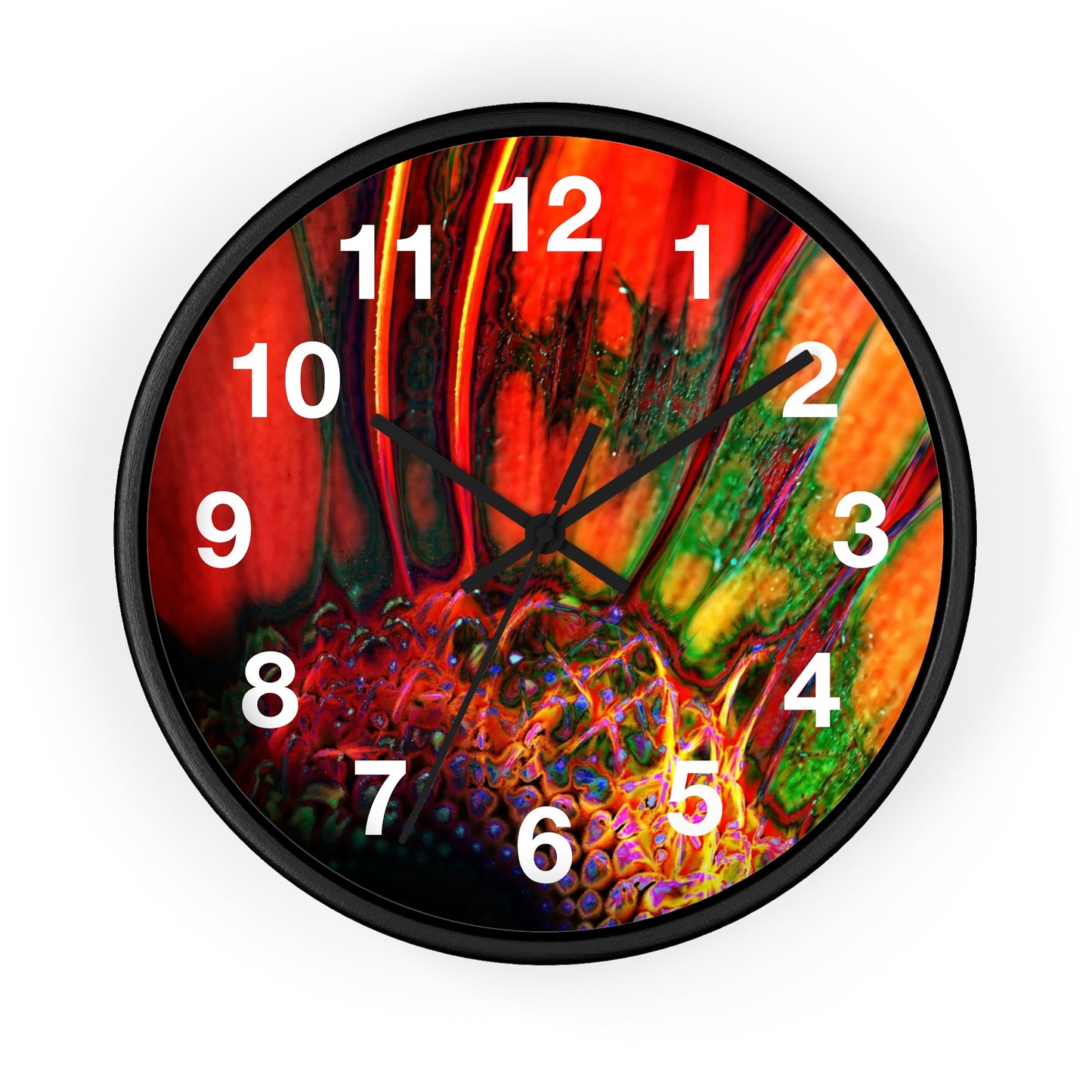Orange Daisy Wall Clock