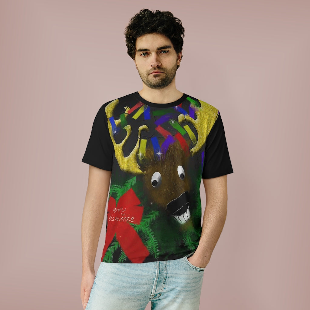 Merry Chrismoose Unisex AOP Cut & Sew T-Shirt