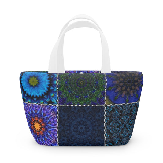 Blue Crazy Quilt Lunch Bag