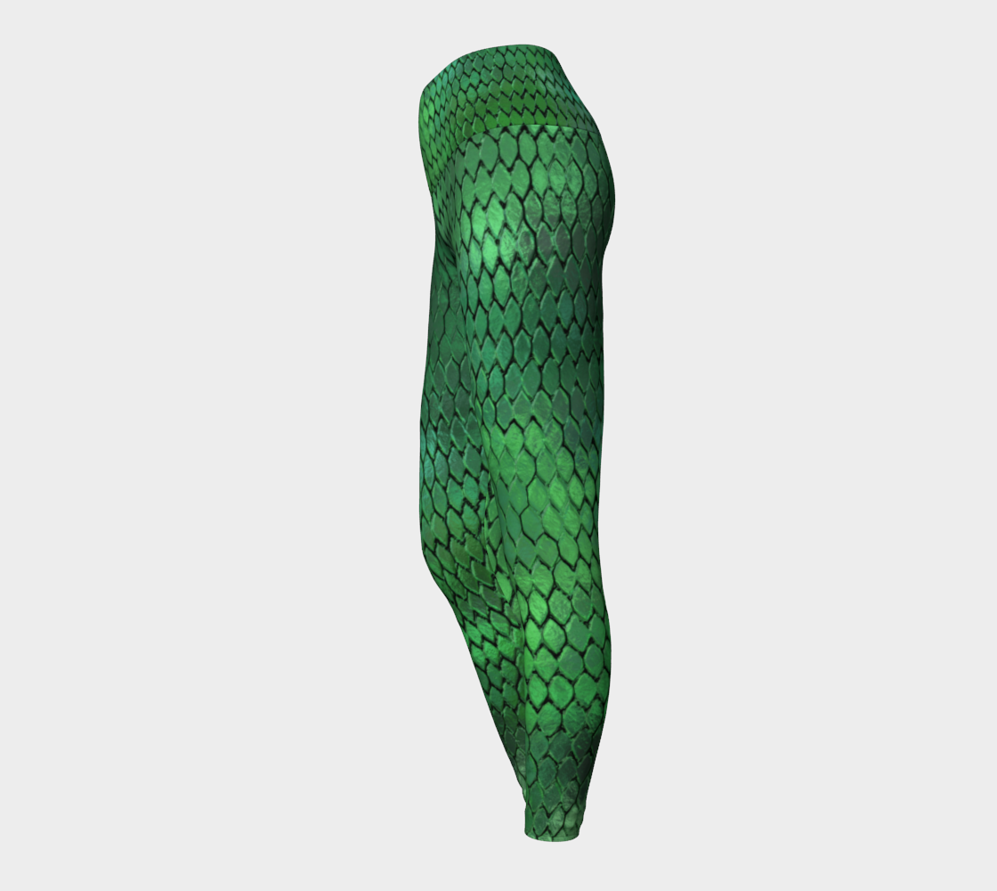 Green Dragon Scales Yoga Leggings
