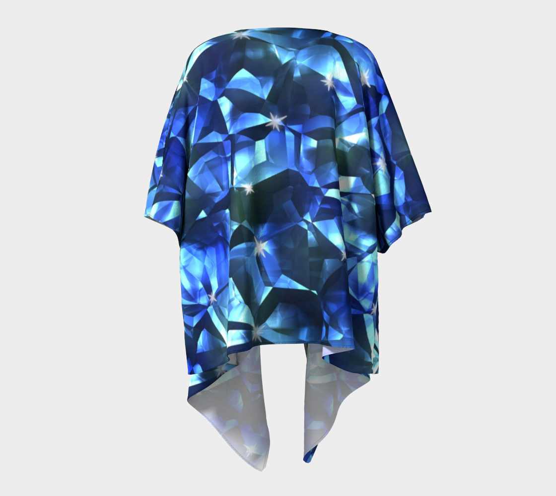 Blue Crystal Draped Kimono