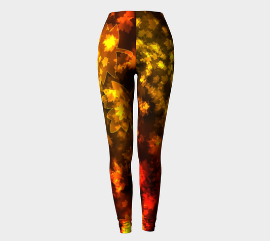 Fall Leaves Bokeh Light Leggings