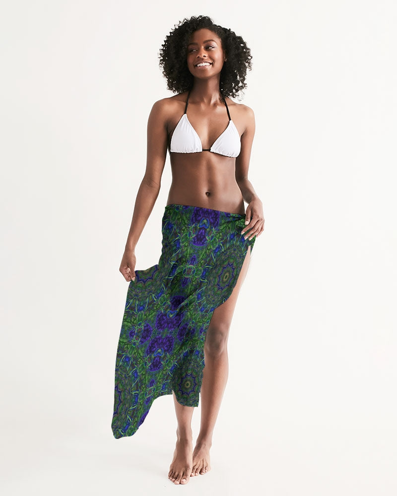 blue Green Ribbon Kaleidoscope Swim Cover Up