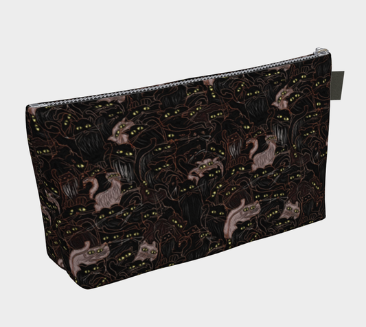 Black Cats Pattern Makeup Bag