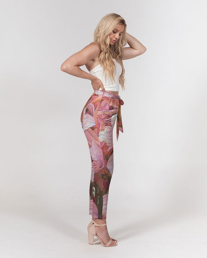 Pink Amaryllis Women's Belted Tapered Pants