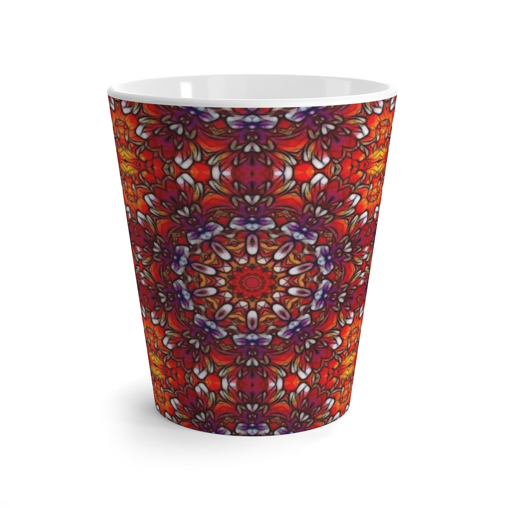 Red Orange Purple Kaleidoscope Latte mug