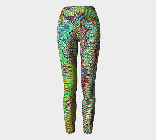 Cool Green Marbled Yoga Leggings